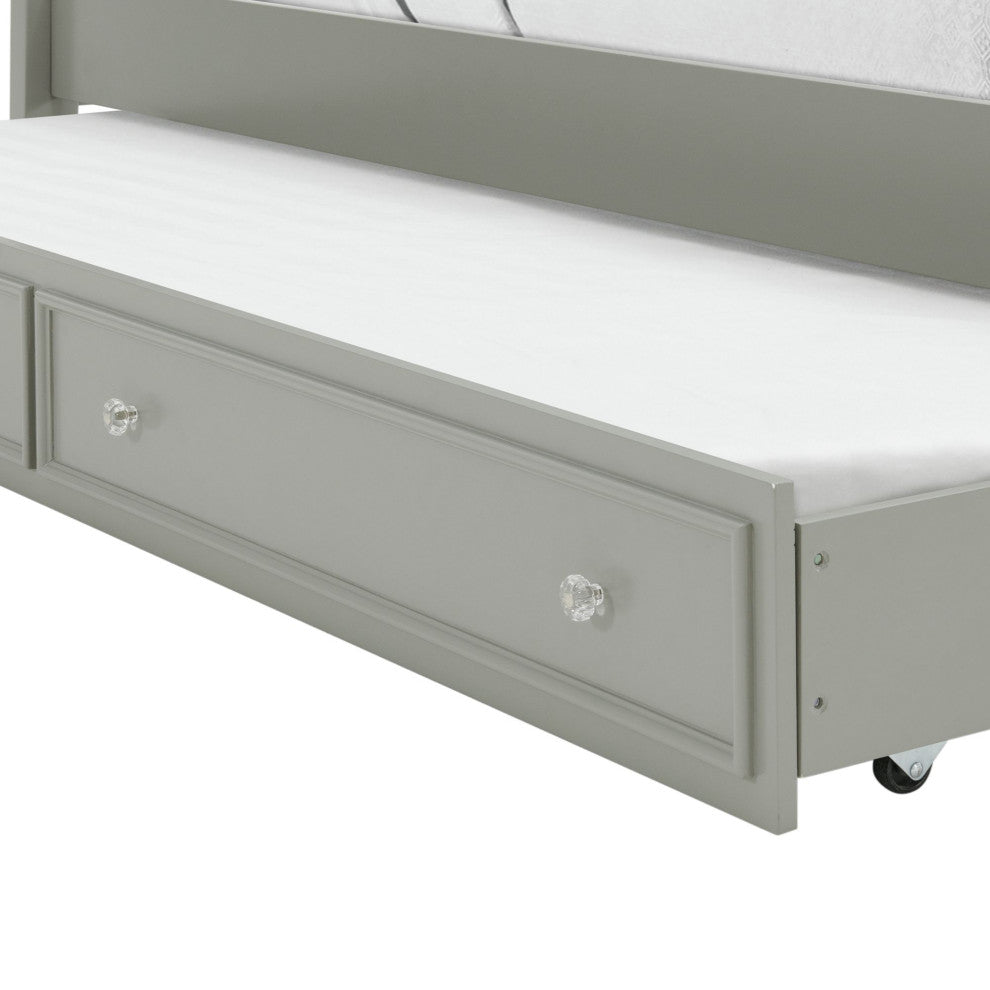 Jesse Twin Panel Bed With Trundle, Gray