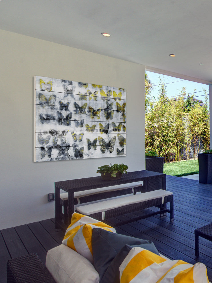 "Yellow Wings" UV Ink Print on White Wood60"x40", 60"x40"