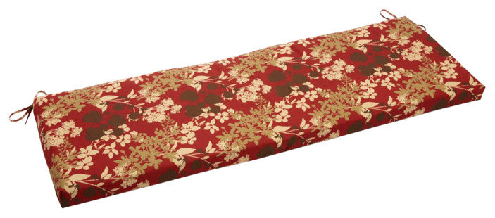 57"x19" Outdoor Spun Polyester Loveseat Cushion, Montfleuri Sangria