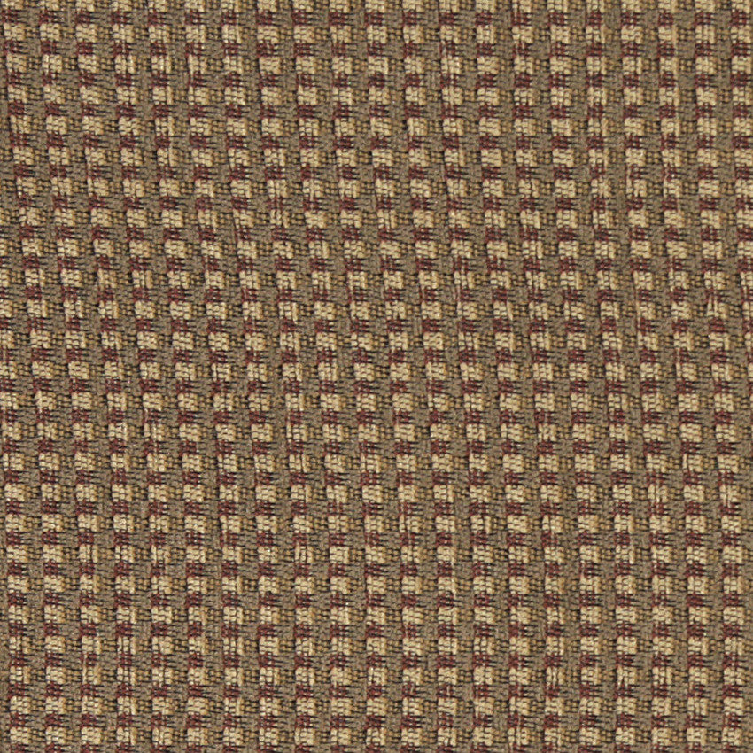 Green, Burgundy and Beige, Check Southwest Style Upholstery Fabric By The Yard