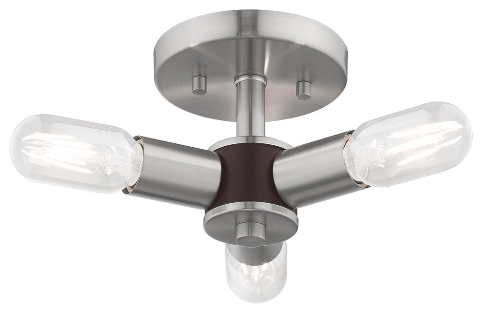 Livex Lighting Brushed Nickel 3-Light Ceiling Mount