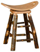 Hickory Log Swivel Saddle Stool, Hickory & Oak, 24 Inch