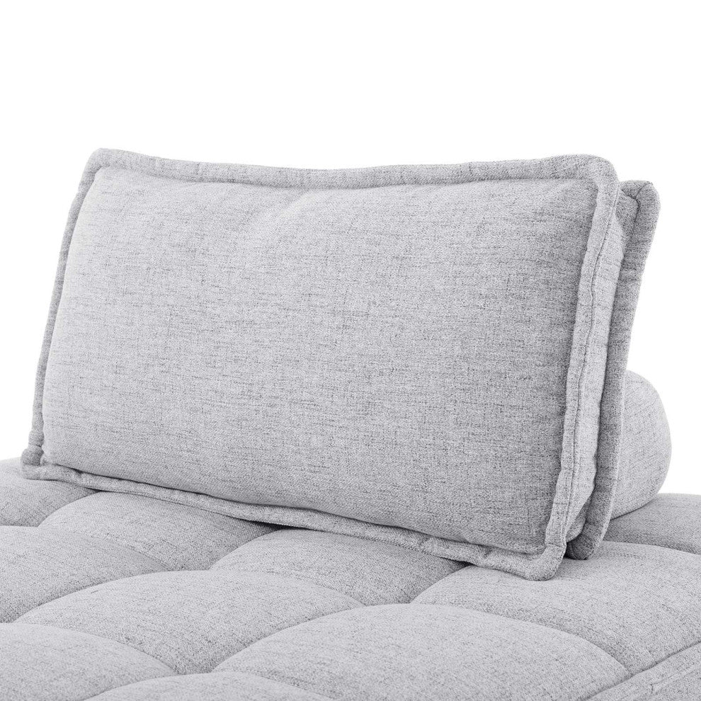 Tufted Accent Chair, Fabric, Gray, Modern, Living Lounge Hotel Hospitality