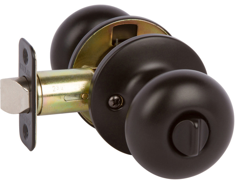 Callan Saxon Privacy Knob Set, Black