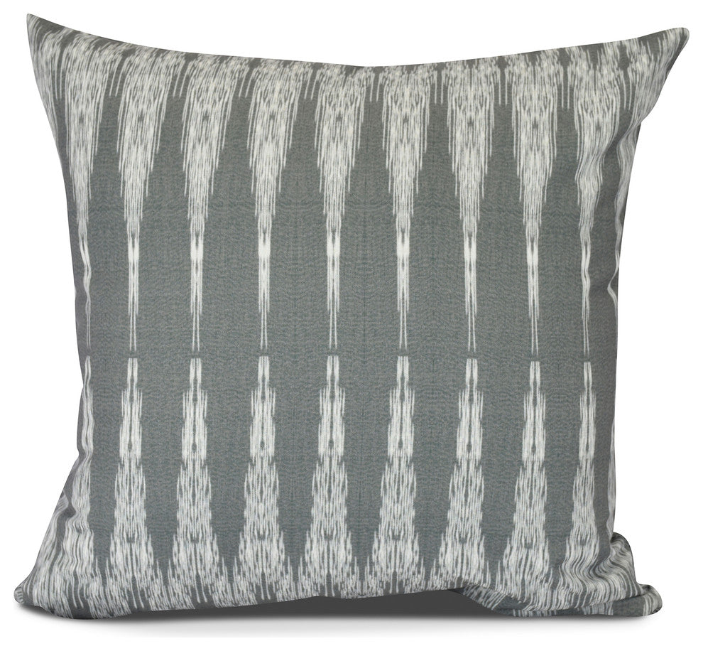 Peace 1, Geometric Print Pillow, Black, 16" x 16"