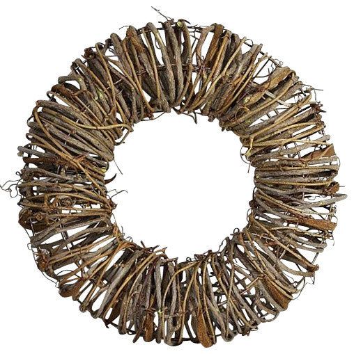 Twig Artificial Wreath, Brown, 12"