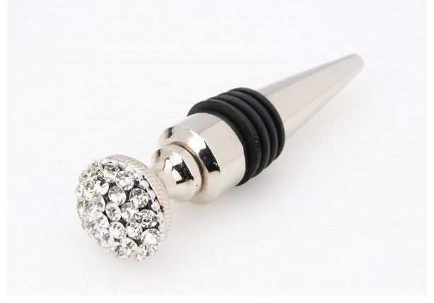 Classic Touch Stainless Steel Jeweled Bottle Stopper