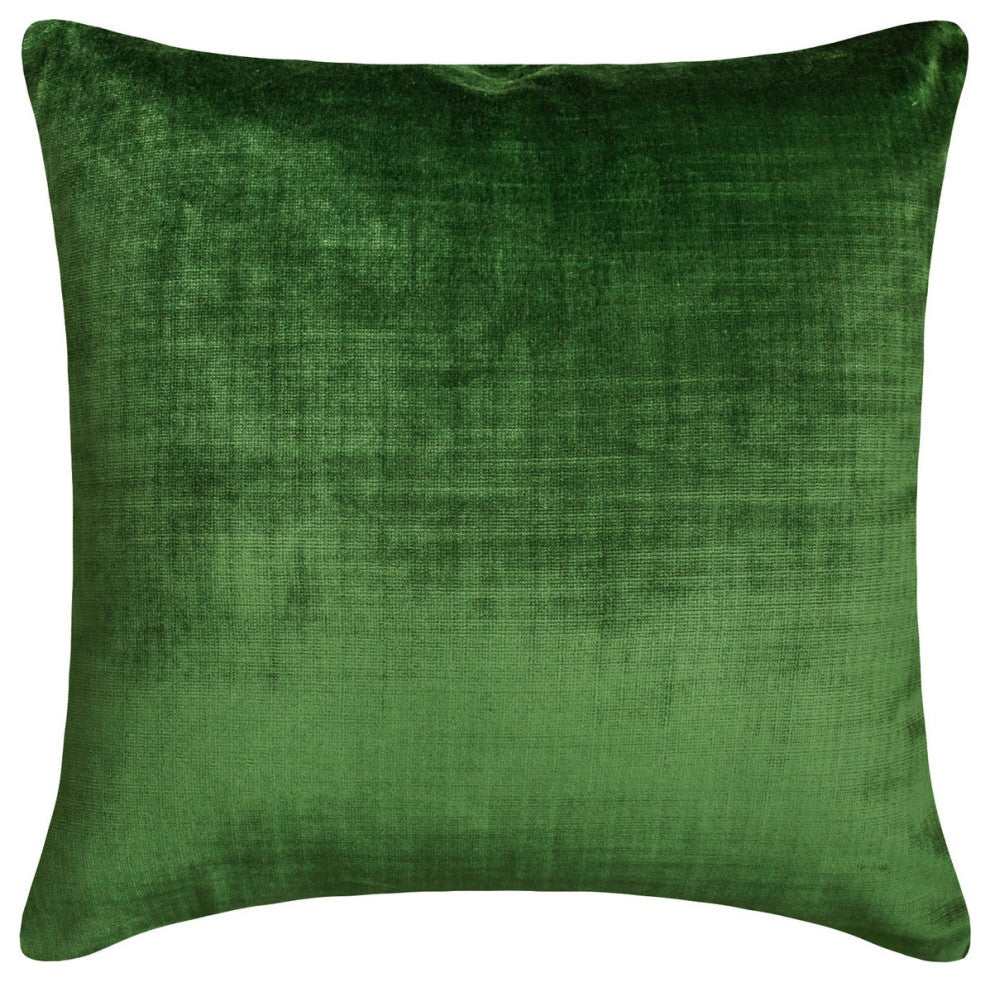 Emerald Green Velvet, 24"x24" Pillow Cover Top Zipper - Velvet Emerald Jules