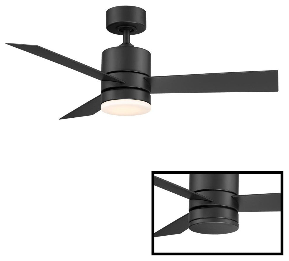 Axis 1 Light 44 in. Indoor Ceiling Fan, 2700K, Matte Black