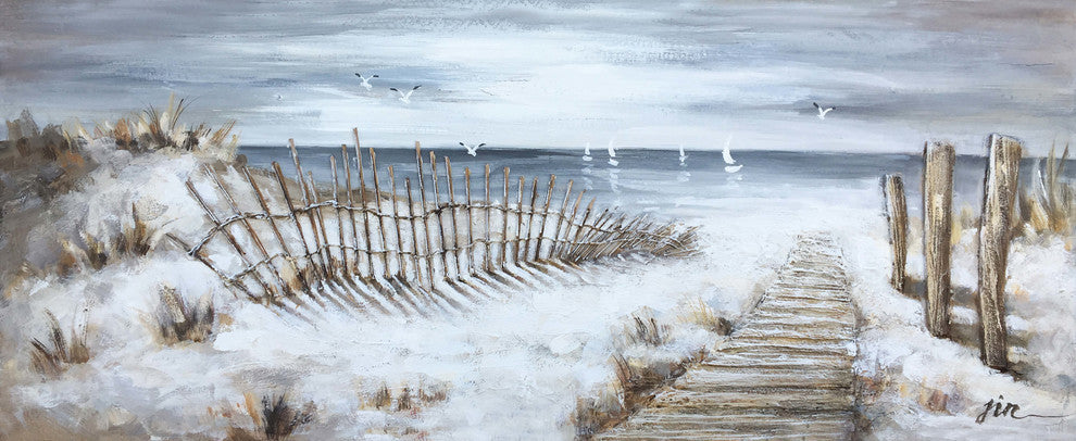 "The Walkway" Hand Painted Canvas Art, 55"x27.5"