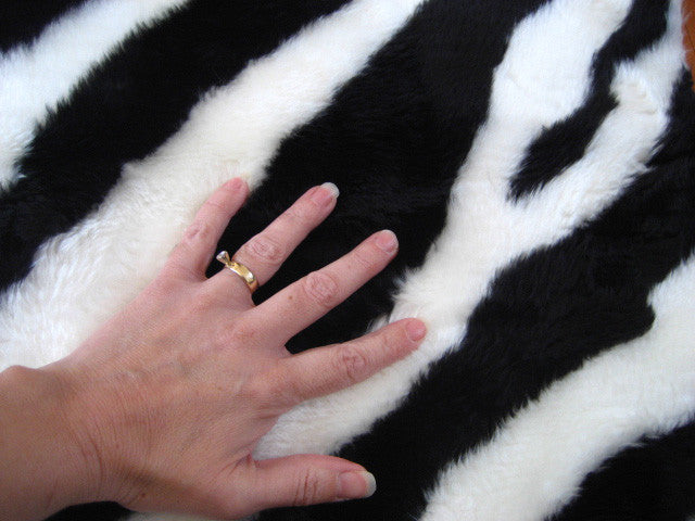 Faux Zebra Skin Rug, Narrow Stipe, 28"x43"
