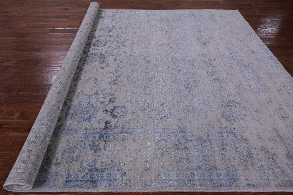 Wool and Silk Hand-Knotted Persian Rug 8' 1" X 10' 1" Q6257