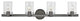 Munich 4 Light Black Chrome Vanity Sconce