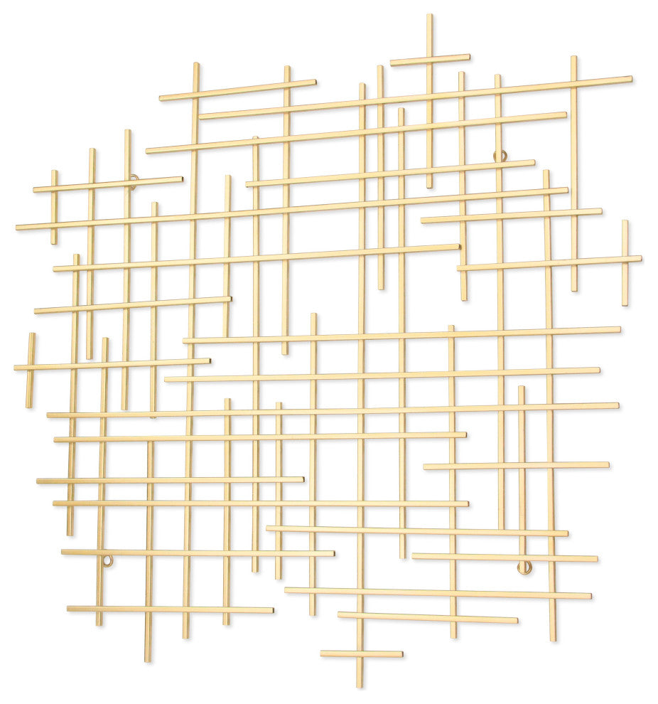 Iquara Small Gold Abstract Metal Wall Art
