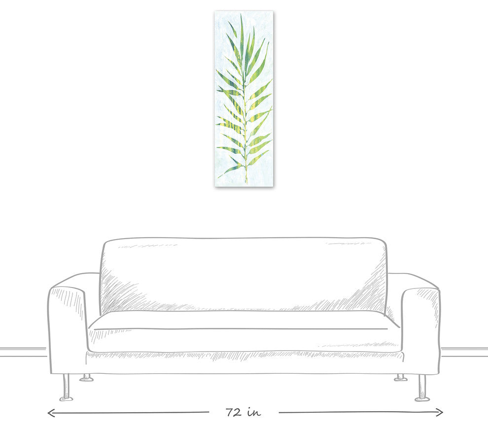 Watercolor Fern Leaf 12x36 Canvas Wall Art