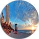 Miami South Beach, Photography Large Disc Metal Wall Art, 11"