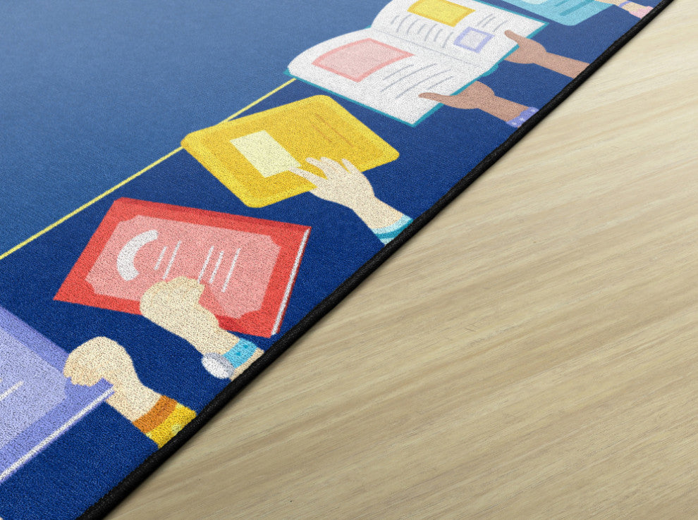 Flagship Carpets VA484-32A 6'X8'4" Book Border Educational Rug