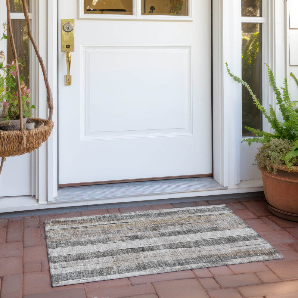 Machine Washable Indoor/Outdoor Chantille ACN1874 Putty 1'8" x 2'6" Rug