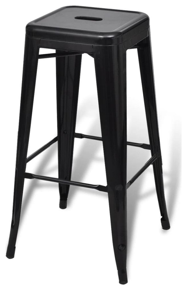vidaXL Bar Stools 6 pcs Black Steel