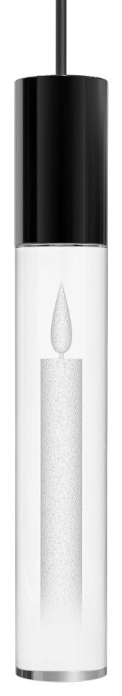 Candle 1" Acrylic Light Guide Single Pendant - 3W - Matte Black Socket