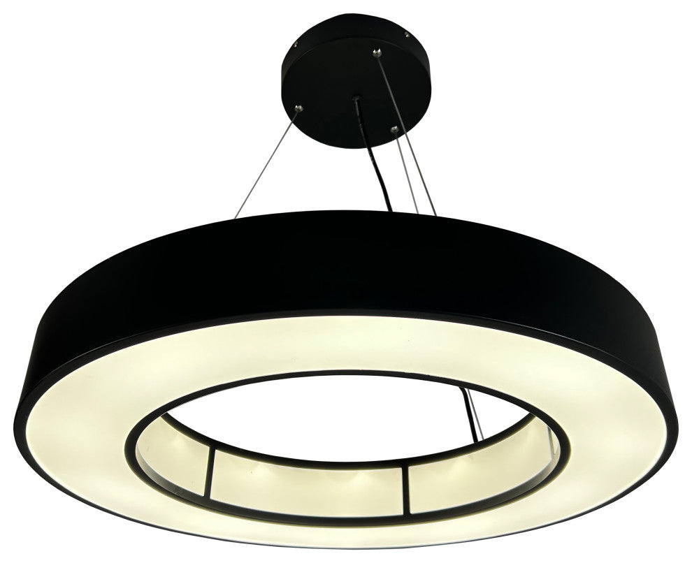 Chalim 72-Watt Integrated LED Black 32" Circular Chandelier