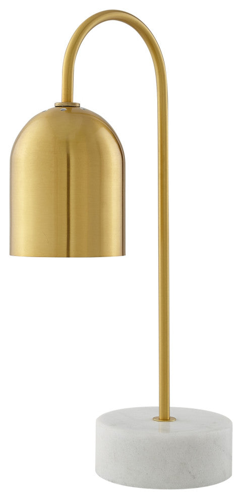 Inspired Home Brileigh Table Lamp, Marble Stone Base, Brass