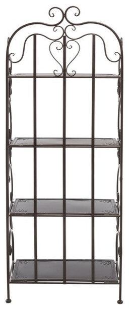 Safavieh Tyrique 4 Tier Shelf Unit, Rustic Brown