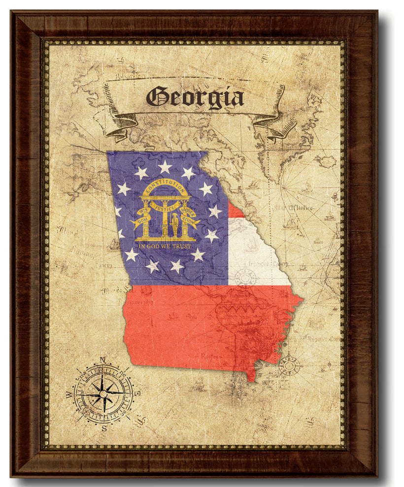 Georgia State Vintage Map, 21"x27"