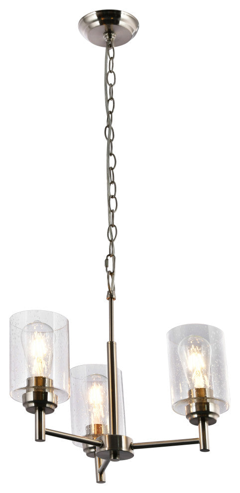Lazzur Couesnon 3 Light 18" Satin Nickel Chandelier