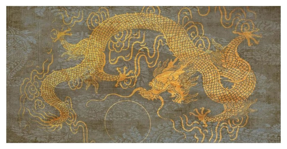 "Golden Dragon" Digital Paper Print by Joannoo, 50"x26"