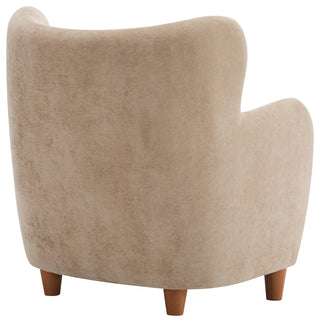 GDF Studio Wingback Fabric Accent Chair With Solid Birch Legs, Camel