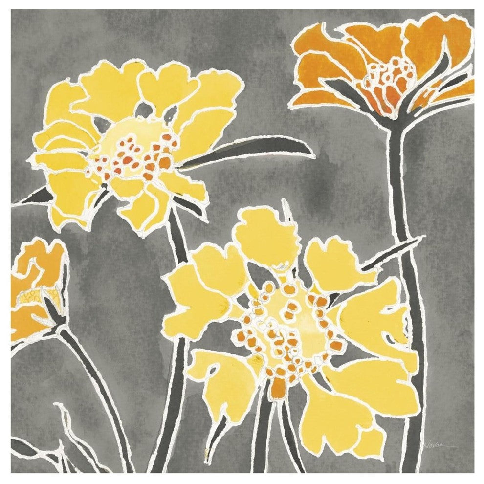 "Cloisonne Beauty II Gray Crop" Digital Paper Print by Shirley Novak, 42"x42"