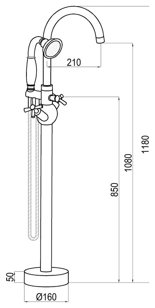 Vanity Art Freestanding Tub Faucet, Brushed Nickel
