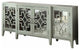Antique Gray TV Stand with 4 Doors