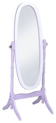 Pretty Pastel Purple and White Cheval Standing Oval Mirror