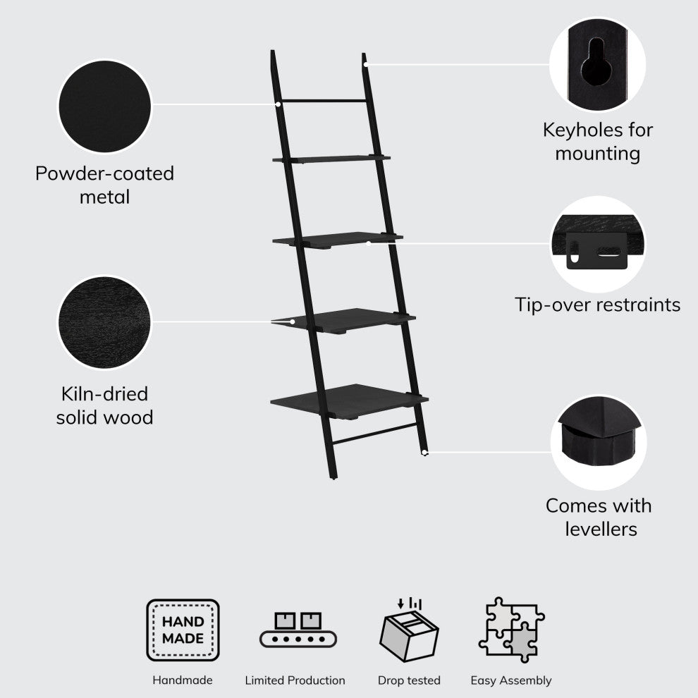 Claret Ladder Shelf, Black