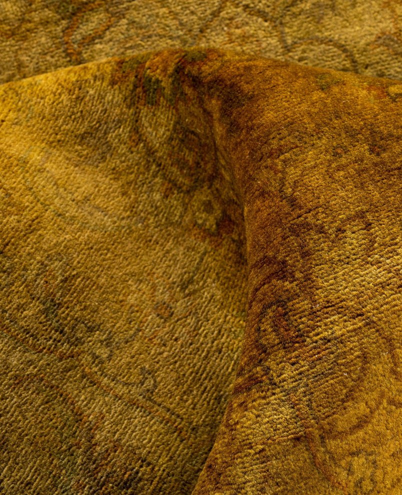 Overdyed One-of-a-Kind Hand-Knotted Area Rug Gold, 8' 1" x 10' 5"