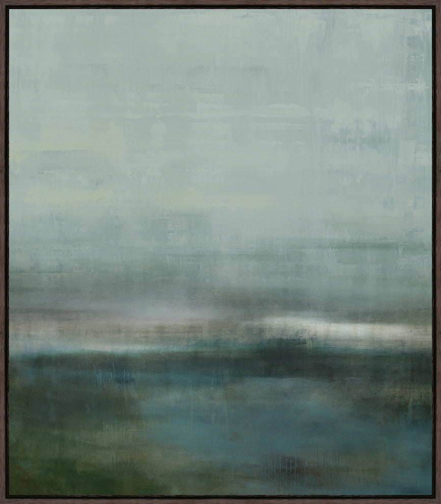 Blue Vintage Gallery, 25.25"x29.25", Espresso Natural Wood Gallery Floater
