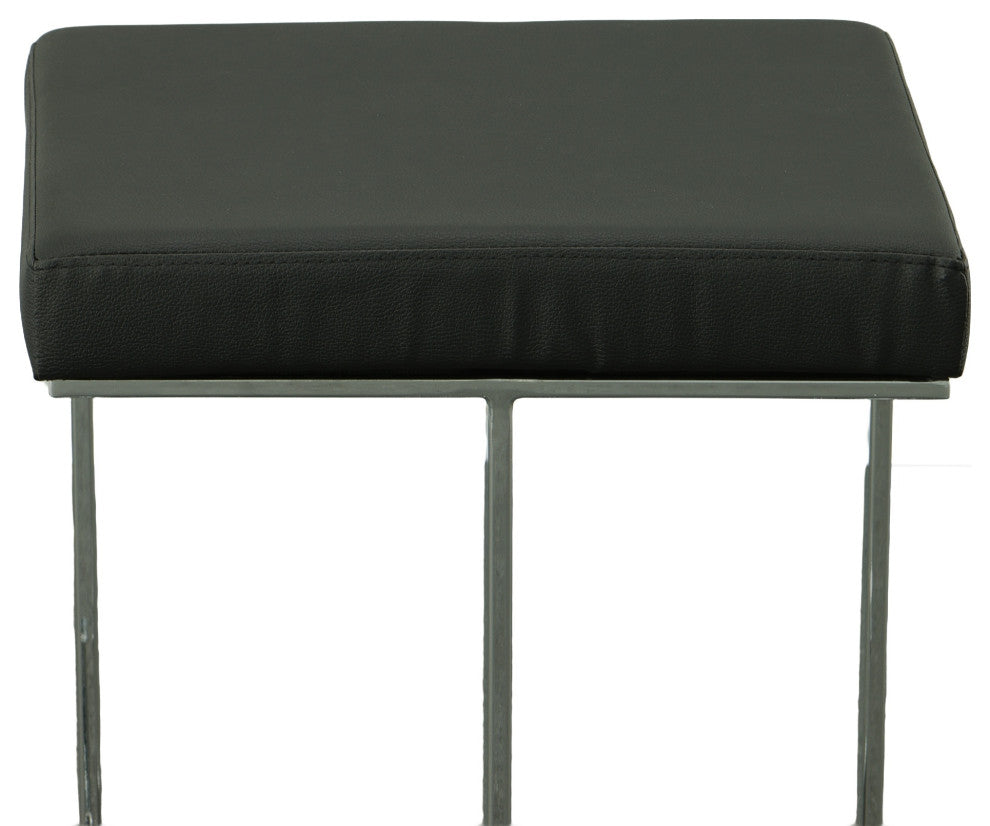 Largo  Modern Vinyl Stool, Black/Chrome