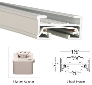 WAC Lighting J Track 2' Single Circuit 120V with 2 Endcaps in White