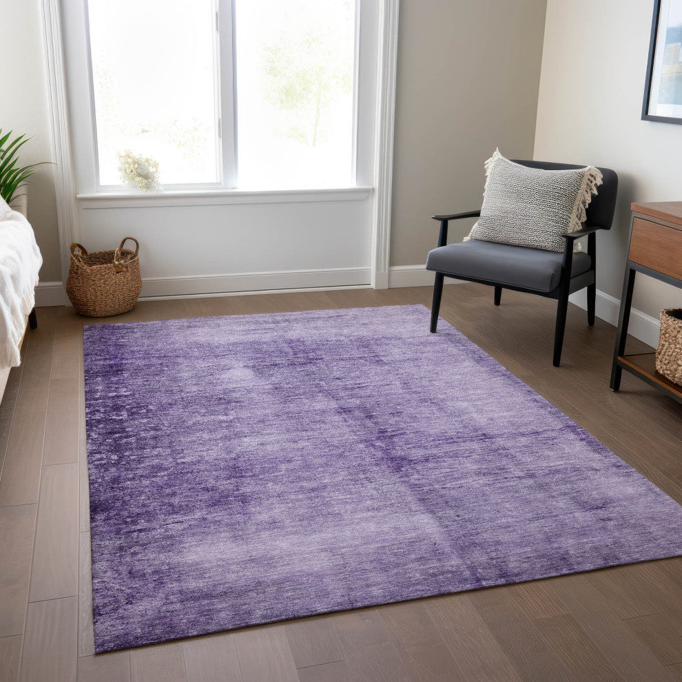 Machine Washable Indoor/Outdoor Chantille ACN1884 Purple 8' x 10' Rug