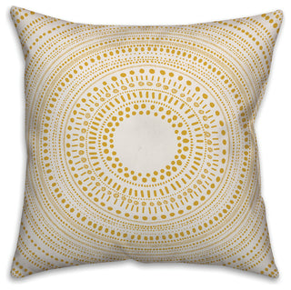 Yellow Medallion 16x16 Throw Pillow