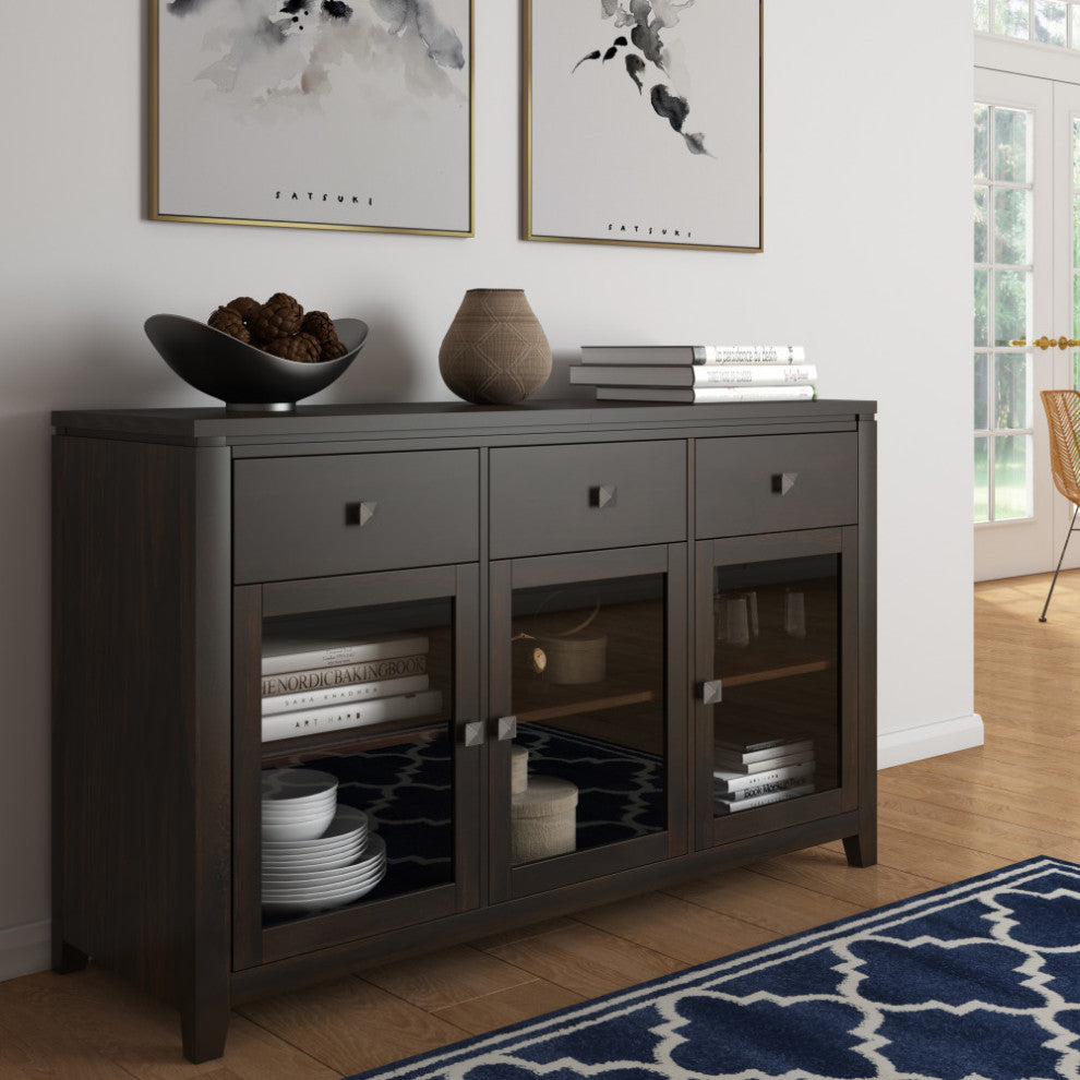 Cosmopolitan Solid Wood Sideboard Buffet, Mahogany