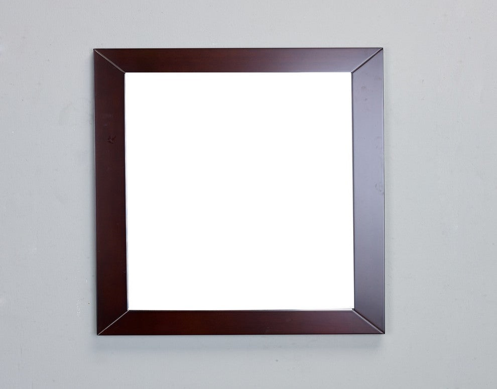 Eviva New York Bathroom Vanity Mirror Full Frame Teak, Dark Brown Wall Mount