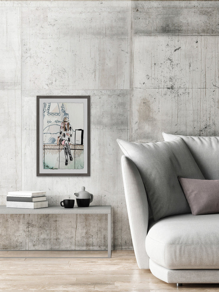 "Chillin' at Paris" Framed Painting Print, 20"x30"