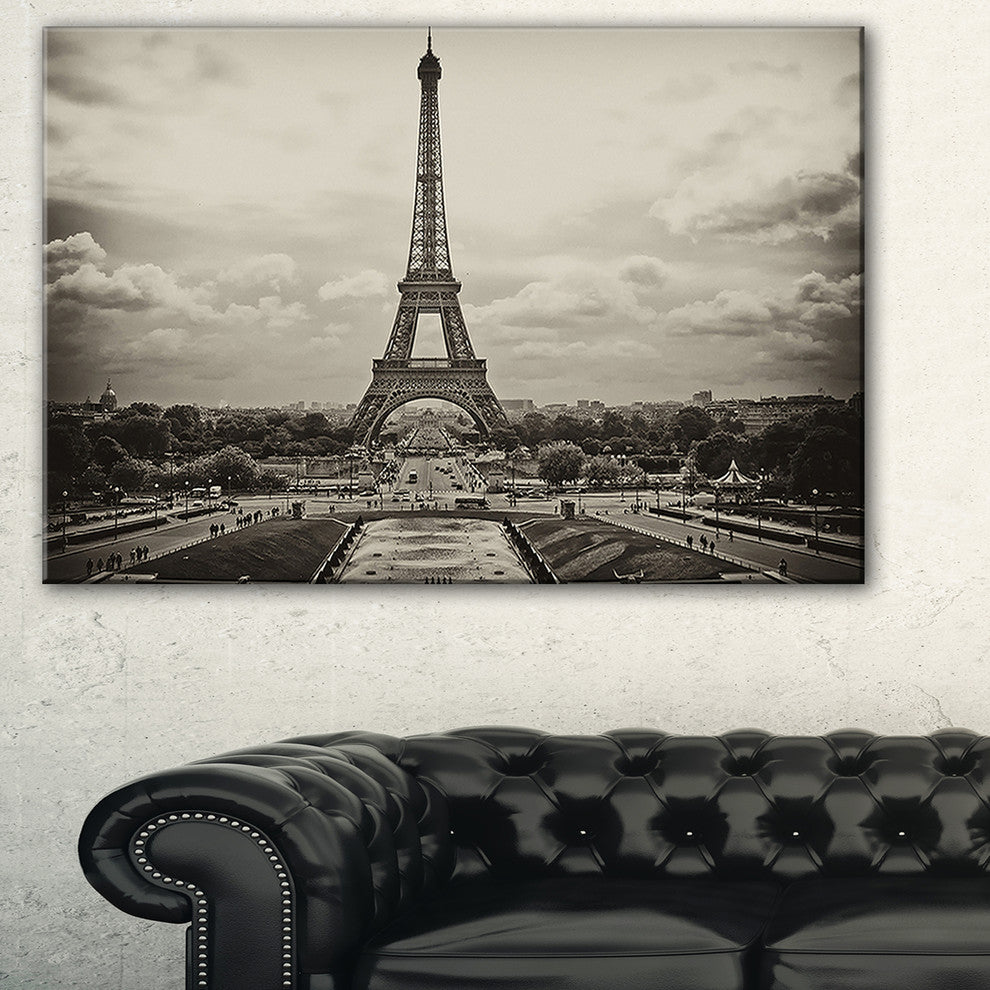 "Vintage View of Paris, France" Cityscape Canvas Photo Print, 40"x30"