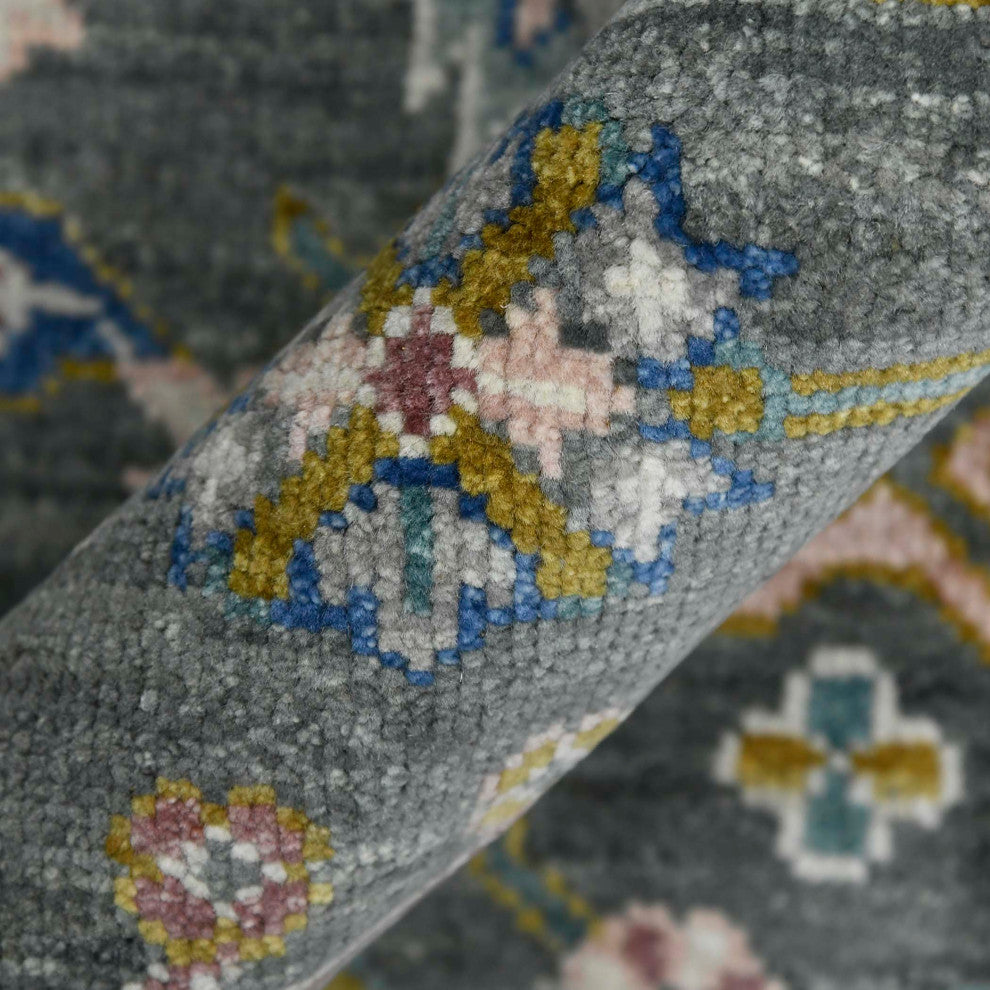 Bristol Harrow Runner, Gray, 2'8" x 8', Bordered