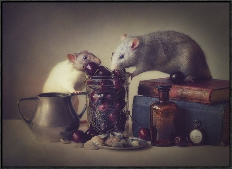 "Snoozy And Jimmy" Framed Canvas Giclee by Ellen Van Deelen, 41x31"