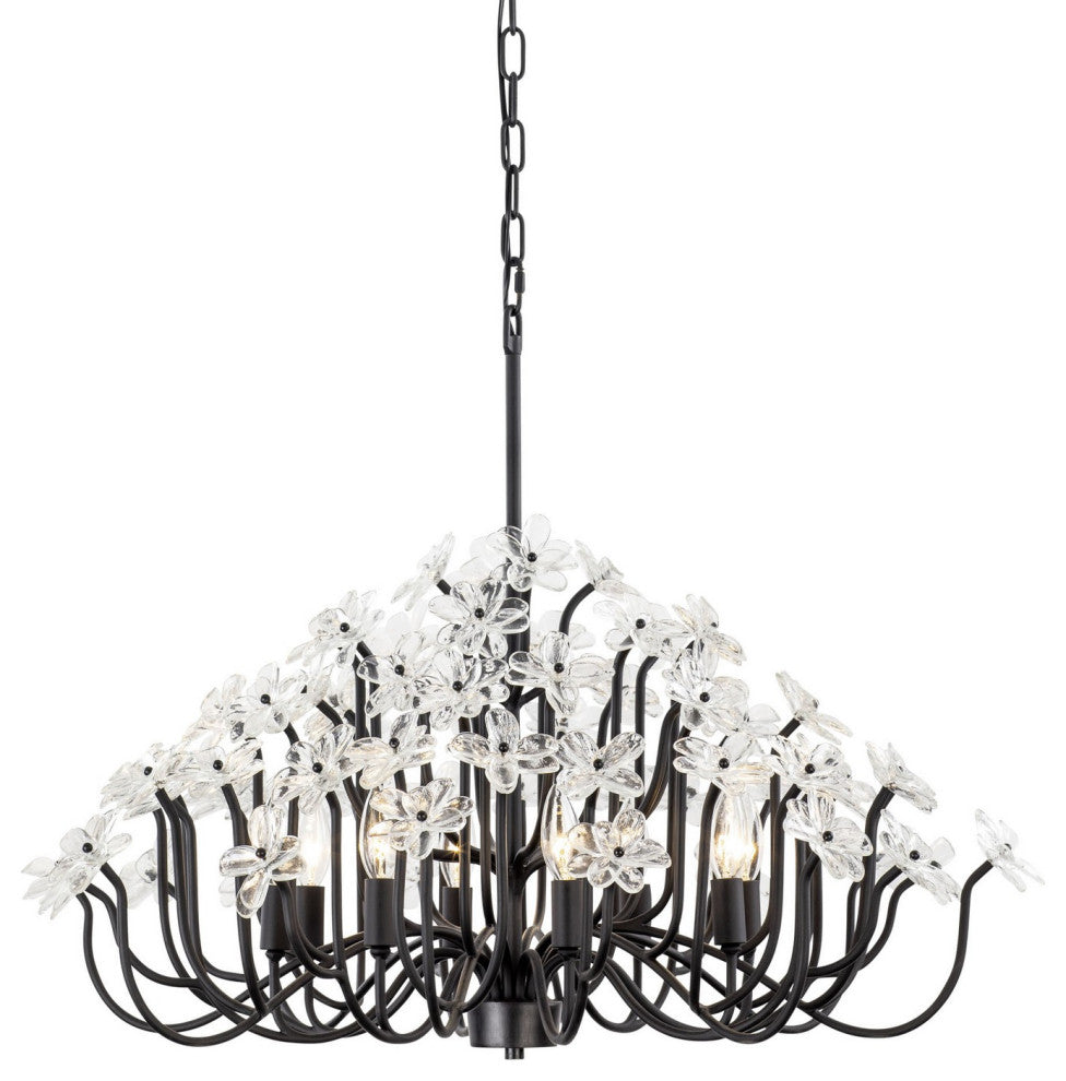 Wildflower 8-Light Chandelier, Matte Black