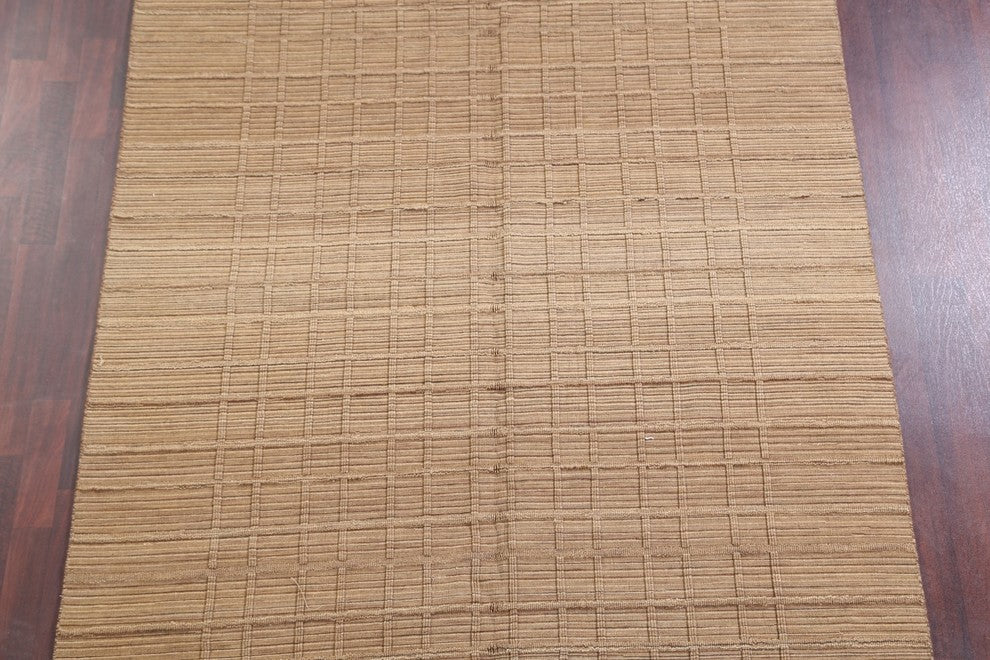 Nepal Tibetan Contemporary Modern Handmade Oriental Area Rug, Brown, 9'0"x6'0"